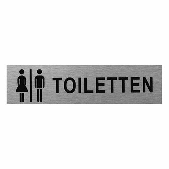 Cartello in alluminio per porta Toilette donne uomini160x40mm