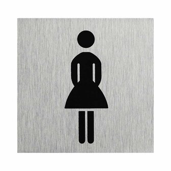 Cartello porta in alluminio pittogramma donne60x60mm