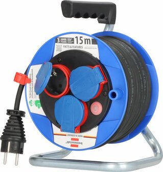 Tamburo avvolgicavo Garant IP44 compatto 15m H05RR-F 3G1,5