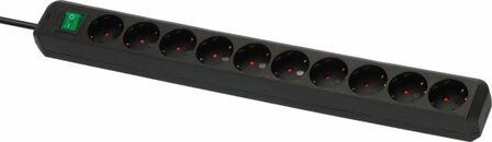 Multipresa con interruttore 10 prese nero 3m h05vv-f 3g1,5