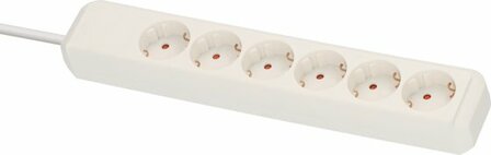 Presa multipla a 6 bianco 1,5 m h05vv-f 3g1,5