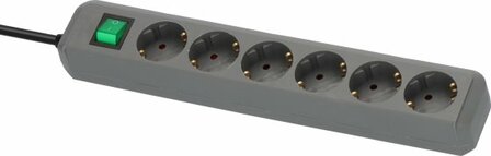 Con interruttore 6 prese grigio argento 1,5 m h05vv-f 3g1,5