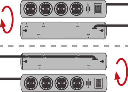Switch + 19.500 a presa multipla con protezione di sovratensione 7-posti nero 2m h05vv-f 3g1,5 2 permanenti, 5 bipolari