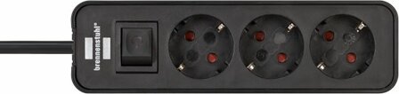 Presa multipla 3 prese nero 1,5m h05vv-f 3g1,5
