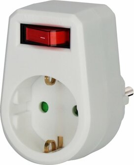 Adattatore spina messa a terra 1+ interruttore 120 pezzi in un display