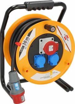 Professional Brobusta CEE 1 IP44 tamburo per cavi per l&#039;industria   per i cantieri 30m H07RN-F 5G2,5
