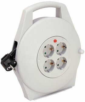Scatola per cavi grigia a 4 prese da 10 m H05VV-F 3G1,5 con protezione da contatto aumentata