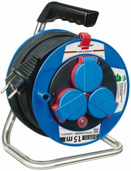 tamburo per cavi da 15 m N05V3V3-F 3G1,5 con termostato protezione contatti superiore