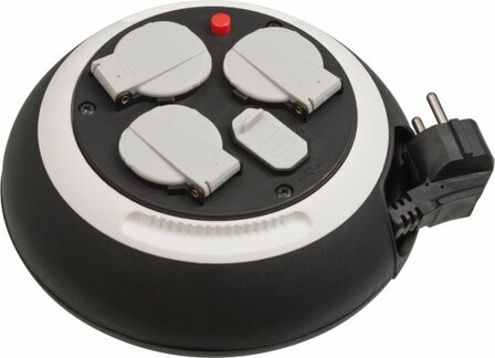 Box avvolgicavo &nbsp;con ricarica USB&nbsp;nero bianco 3m&nbsp;H05VV-F 3G1,5