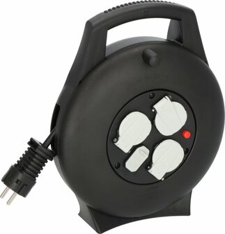Box avvolgicavo VL2-X 3 prese con ricarica USB nero 10m H05VV-F 3G1,5