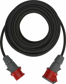 Prolunga CEE a 5 poli 400V 16A 25m H07RN-F 5G2.5 nera IP44