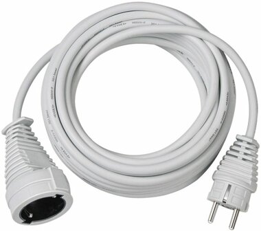 Prolunga in plastica di alta qualita 10m bianco H05VV-F 3G1,5