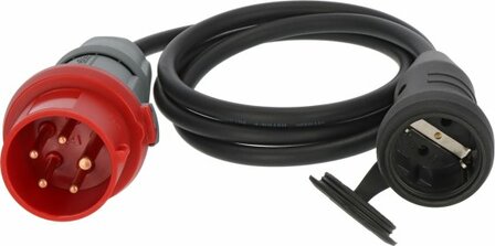 Cavo adattatore CEE IP44 1,5m nero H07RN-F 3G1,5 Spina CEE 400V 16A