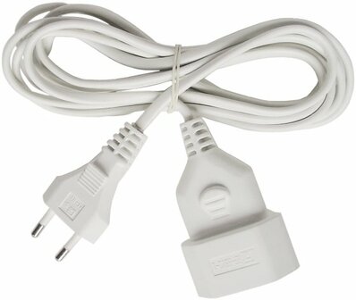 Prolunga in plastica 5m bianco H03VVH2-F 2x0,75