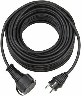 Prolunga di gomma di alta qualita IP44 5m nero H05RR-F 3G1,5