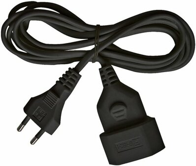 Prolunga in plastica 5m nero H03VVH2-F 2x0,75