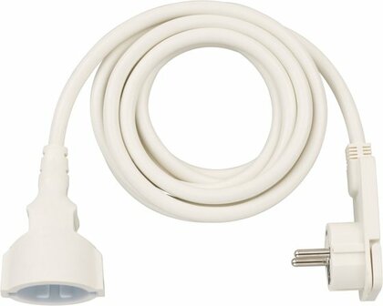Cavi di prolunga corti con spina piatta angolata 3m H05VV-F3G1,5 bianco