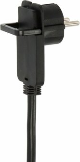 Cavi di prolunga corti con spina piatta angolata 5m H05VV-F3G1,5 nero