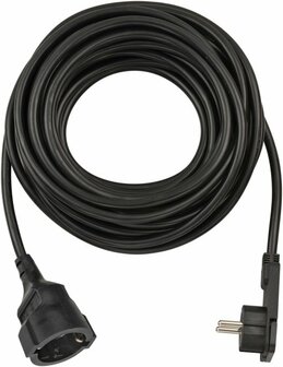 Cavi di prolunga corti con spina piatta angolata 10m H05VV-F3G1,5 nero