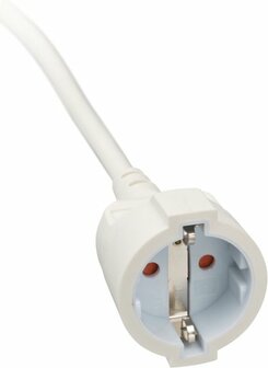 Cavi di prolunga corti con spina piatta angolata 10m H05VV-F3G1,5 bianco