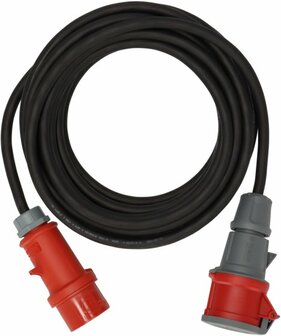 Cavo di prolunga CEE IP44 con invertitore di fase 25m nero H07RN-F 5G2,5 CEE 400V 16A