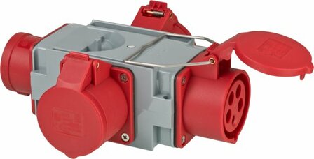Distributore trasversale CEE400V 16A, Spina CEE e 3 prese CEE