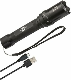 Torcia tascabile a LED con focus, selettore e batteria ricaricabile TL 400 AFS IP44, CREE-LED, 430lm