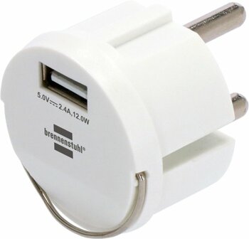 Adattatore di presa USB 2,4A bianco