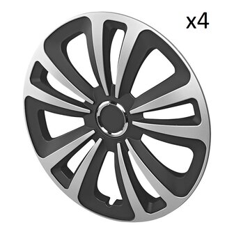 Copricerchi Terra argento nero 14 pollici&nbsp;x4 pezzi