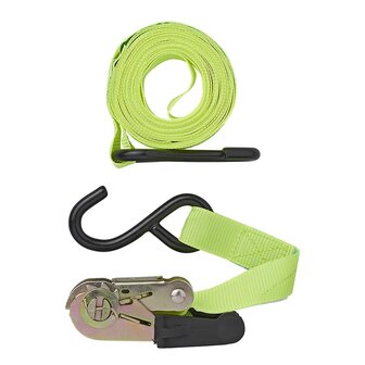 Cinghia di ancoraggio con cricchetto + 2 ganci 5 m set di 4 pezzi