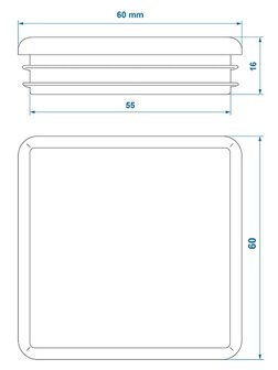 Tappo a pressione 60x60mm x10 pezzi