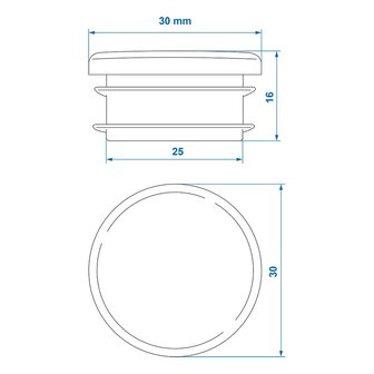 Tappo a pressione dia 30mm x10 pezzi