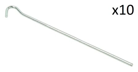 Picchetto da tenda 22cm in metallo con occhiello aperto x10 pezzi