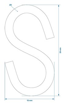 Gancio a S diametro 3mm 2,9x1,3cm x10 pezzi