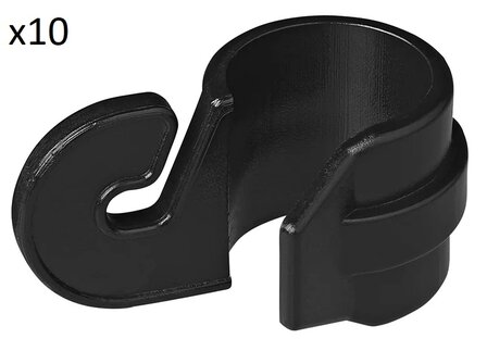 Clip per tenda per palo tenda 19-22mm con gancio x10 pezzi