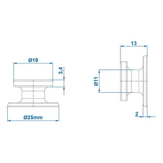 Supporto per cordino tondo in plastica x10 pezzi