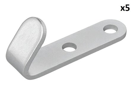 Gancio avvitabile in metallo 52 x 13 x 2 mm x5 pezzi