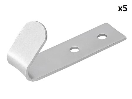Gancio avvitabile in metallo 72 x 21 x 2 mm x5 pezzi