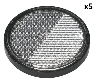 Riflettore bianco 58 mm autoadesivo con piastra di base x5 pezzi