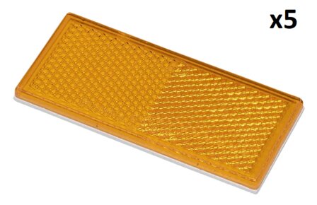 Riflettore arancione 82x36 mm autoadesivo &ndash; Confezione da 5 pezzi