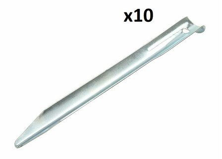Picchetto da tenda 22 cm in metallo semitondo &ndash; Confezione da 10 pezzi