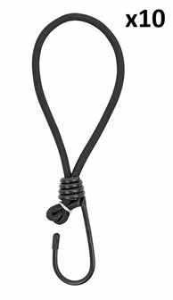 Tenditore tenda elastico nero con gancio x10 pezzi