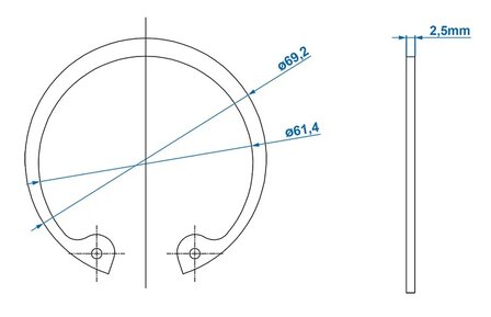 Anello Seeger diametro 64mm x10 pezzi
