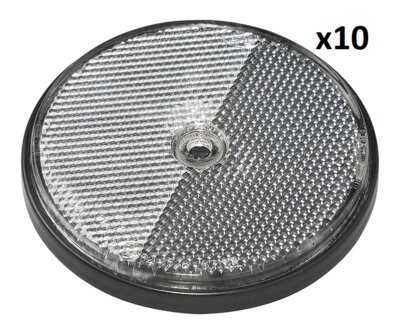 Riflettore bianco 80 mm con fissaggio a vite x10 pezzi