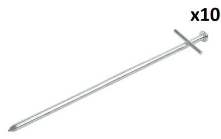 Picchetto in metallo 23 cm con perno trasversale saldato x10 pezzi