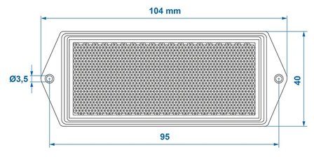 Catadiottro rosso 104x40 mm con fissaggio a vite x10 pezzi