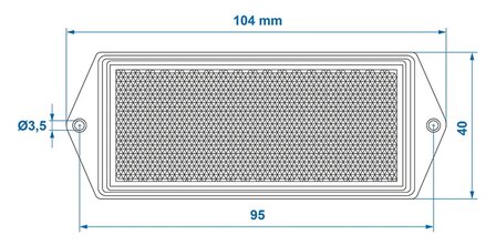 Catadiottro bianco 104x40 mm con fissaggio a vite x10 pezzi