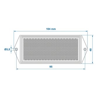 Reflector arancione 104x40mm con fissaggio a vite x10 pezzi
