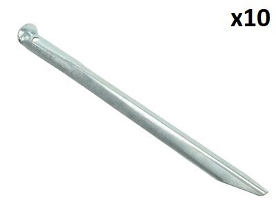 Picchetto tenda 30 cm metallo semicircolare x10 pezzi