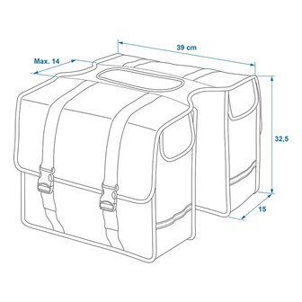 Borsa doppia per bicicletta 40L impermeabile